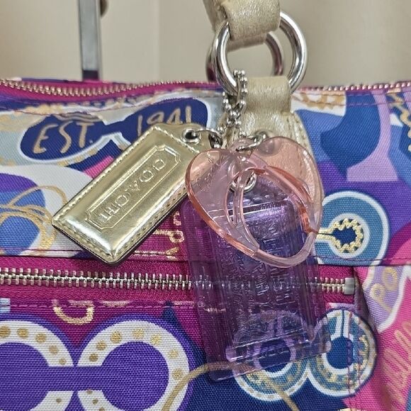 Coach Pop-C Glam Signature Graffiti Tote with Matching Wallet - Picture 4 of 15